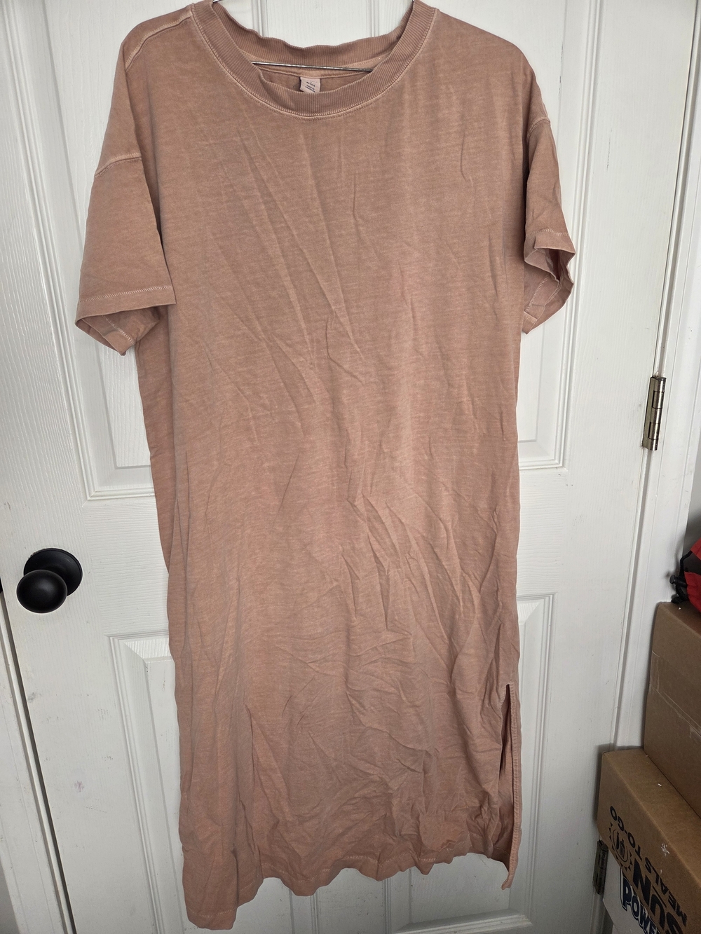 Old Navy Women's Midi T-Shirt Dress Tan